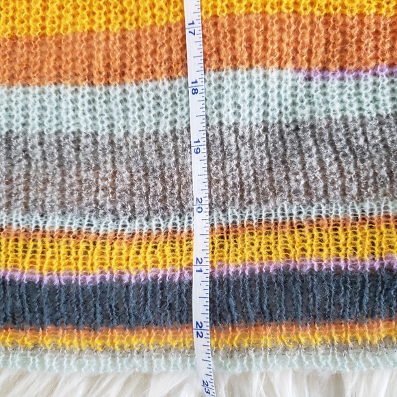 EUC Avantlook Lightweight Multicolor Stripe Oversized Sweater Drop Shoulder Sz S - Picture 10 of 12